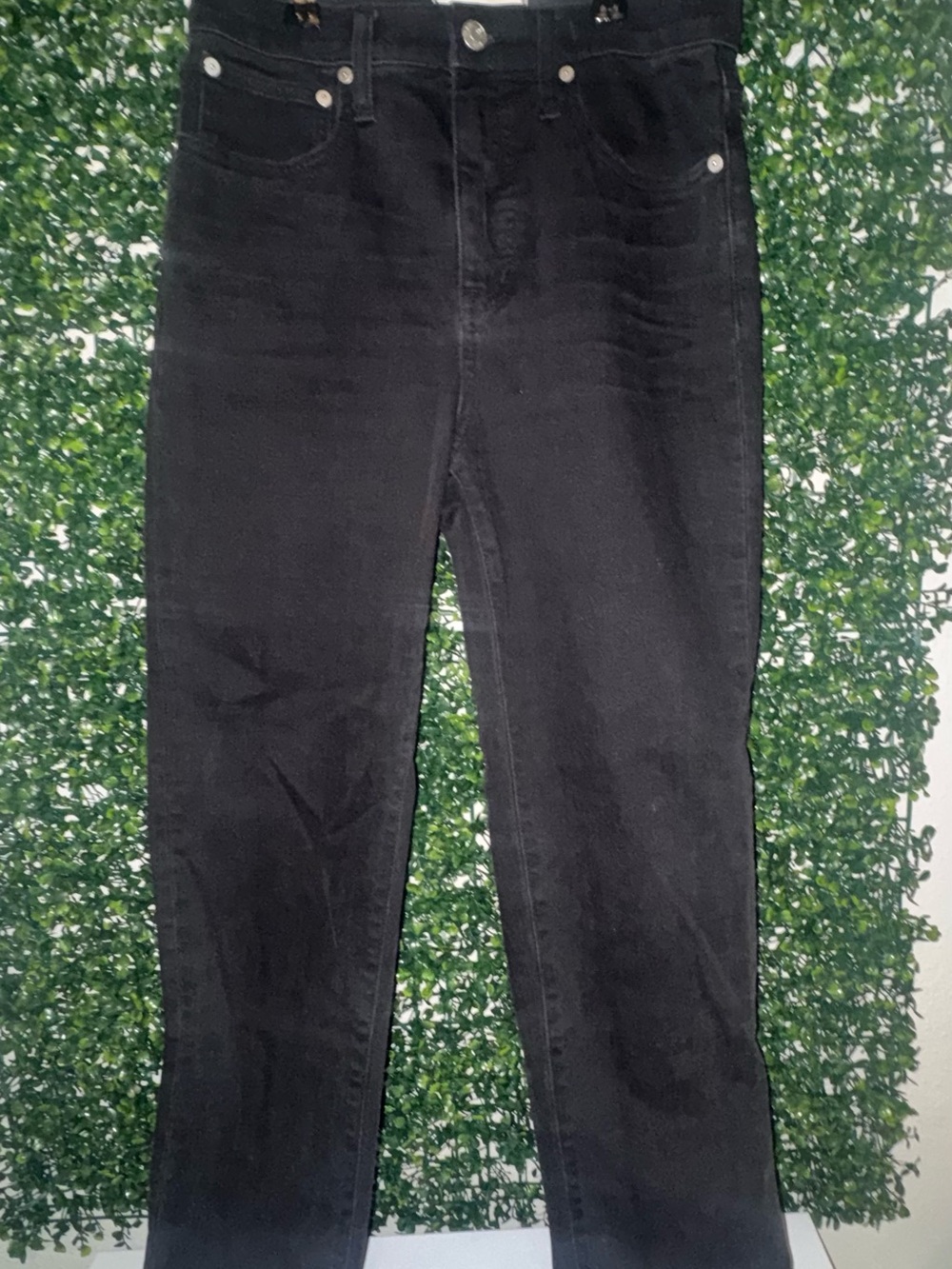 Madewell Black Straight-Leg High-Rise Jeans